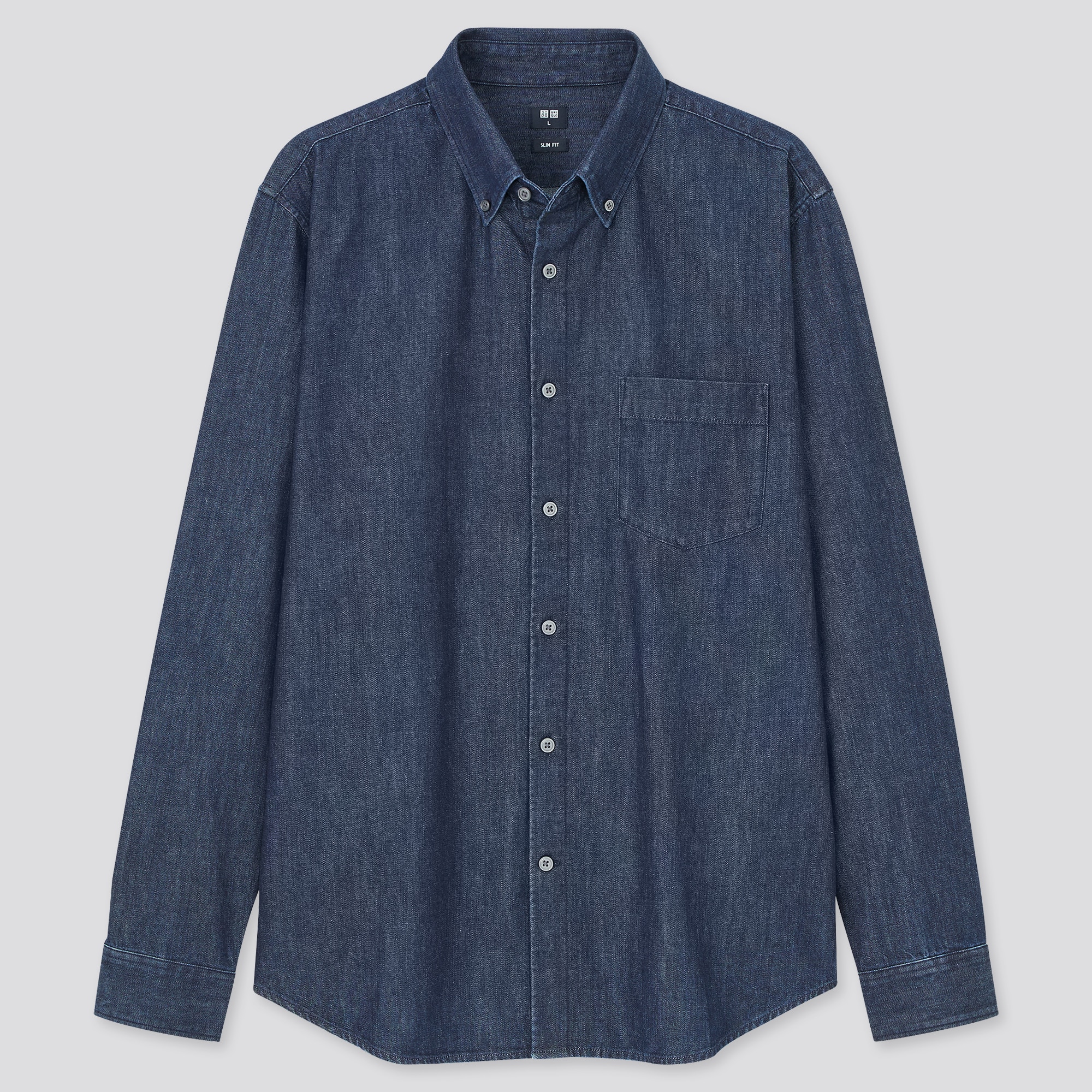 MEN'S DENIM SLIM FIT LONG SLEEVE SHIRT 