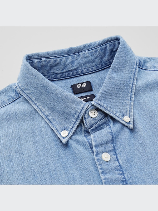 Denim Slim-Fit Long-Sleeve Shirt