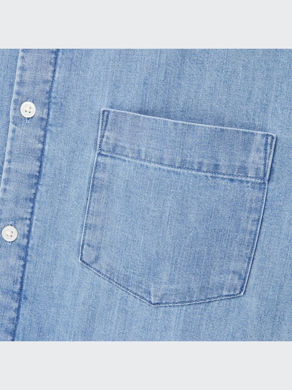 Denim Slim-Fit Long-Sleeve Shirt