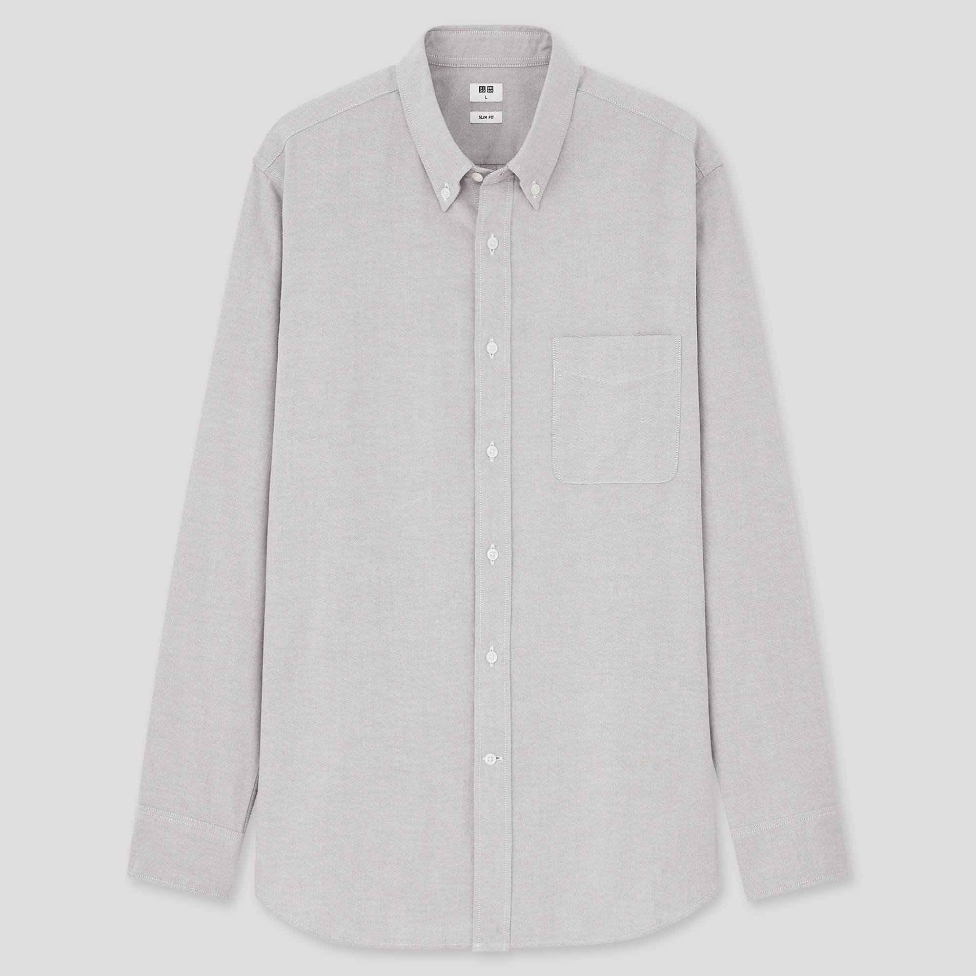 uniqlo white button down shirt