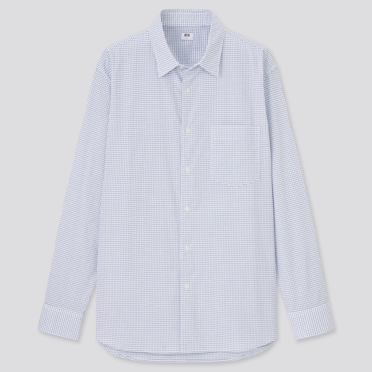 UNIQLO Men Extra Fine Cotton Broadcloth Regular Fit Checked Shirt ...