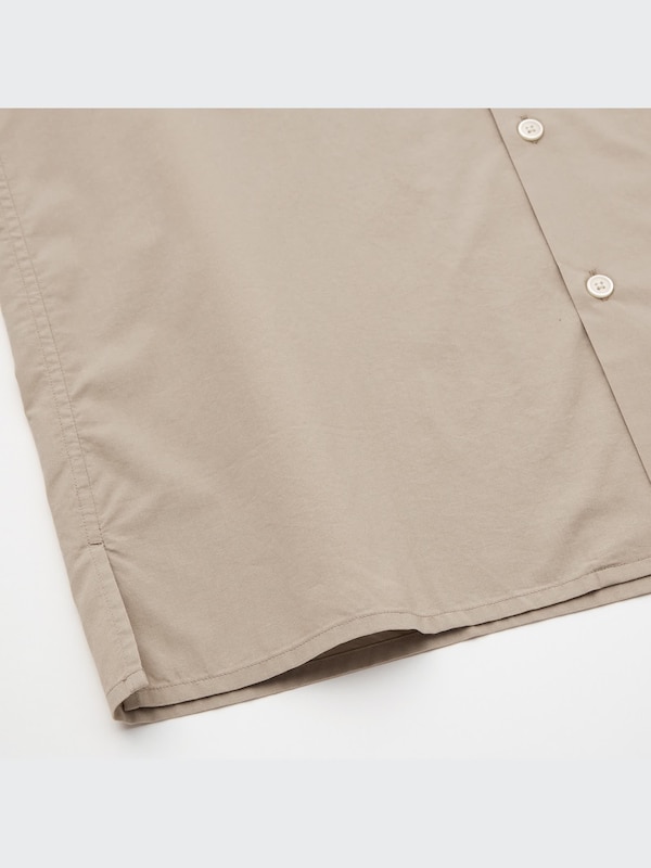 Open Collar Short-Sleeve Shirt