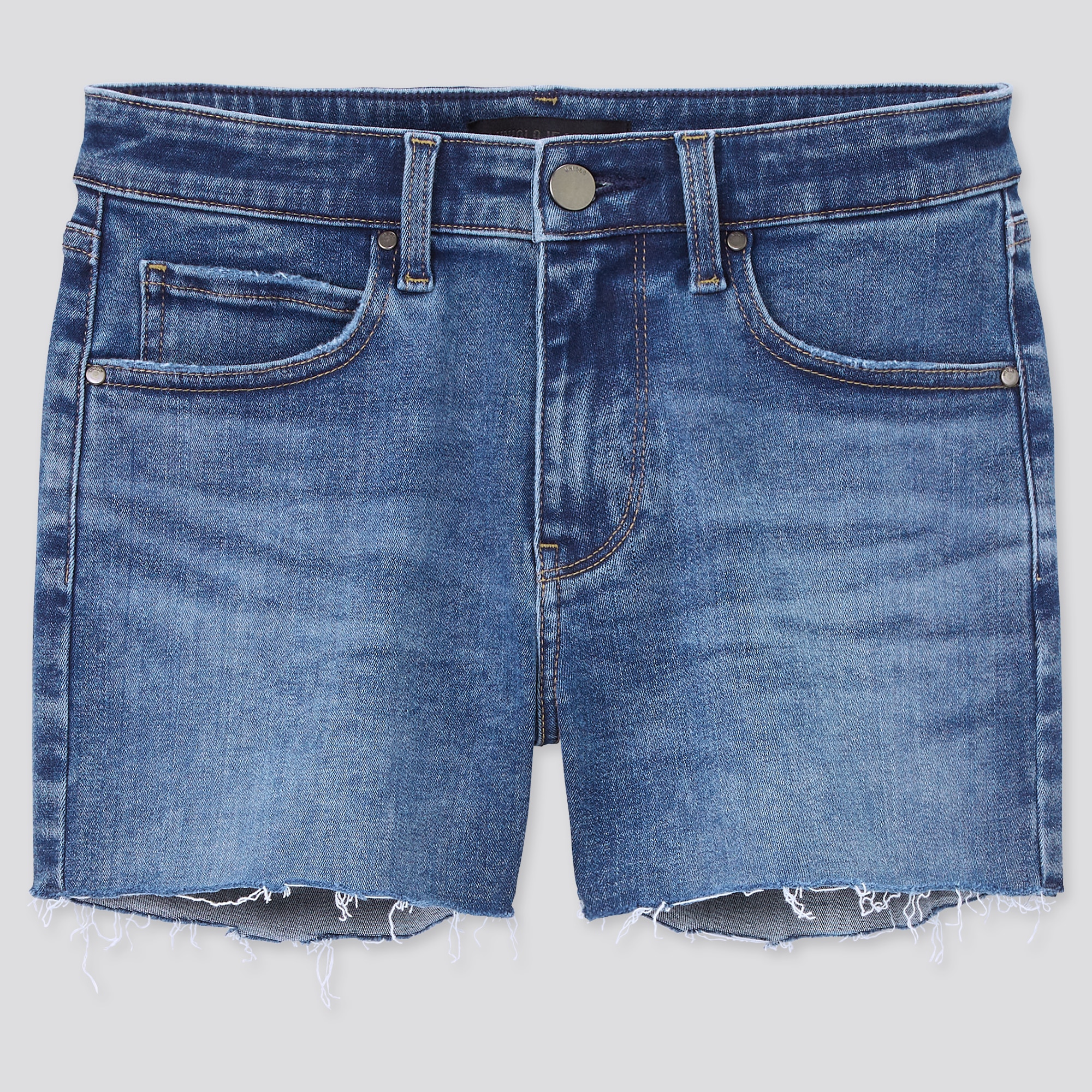 uniqlo high rise denim shorts