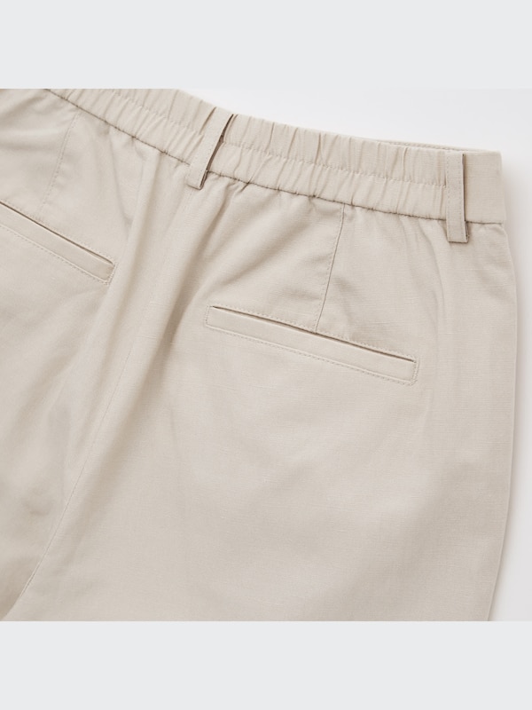 Linen Blend Relaxed Straight Pants