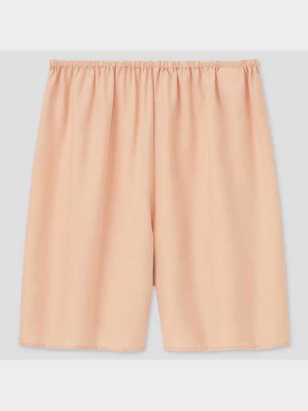 Satin Side-Slit Washer Skirt Pants