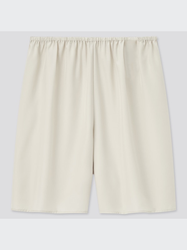 Satin Side-Slit Washer Skirt Pants