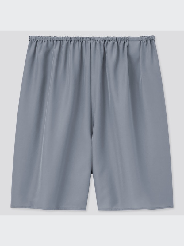Satin Side-Slit Washer Skirt Pants
