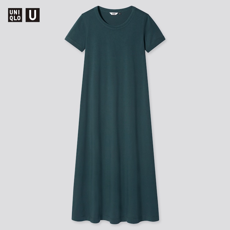 WOMEN U AIRism COTTON SHORT-SLEEVE LONG DRESS | UNIQLO US