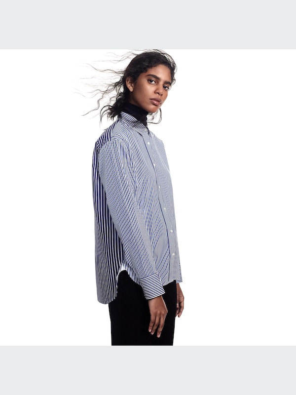 Supima® Cotton Oversized Striped Long-Sleeve Shirt