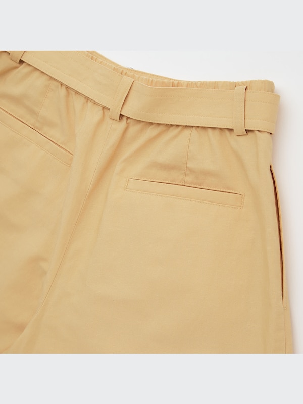 Linen-Blend Belted Culottes