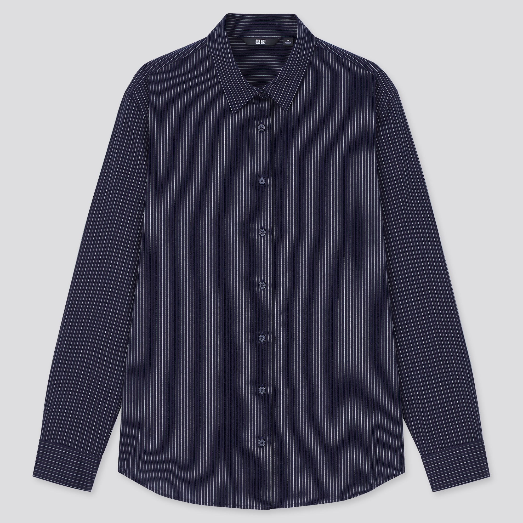 Rayon Striped Long-Sleeve Blouse | UNIQLO US