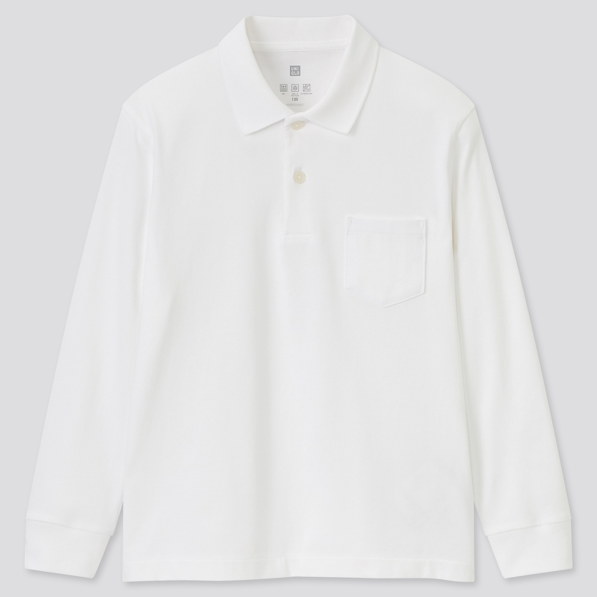 boys white long sleeve polo