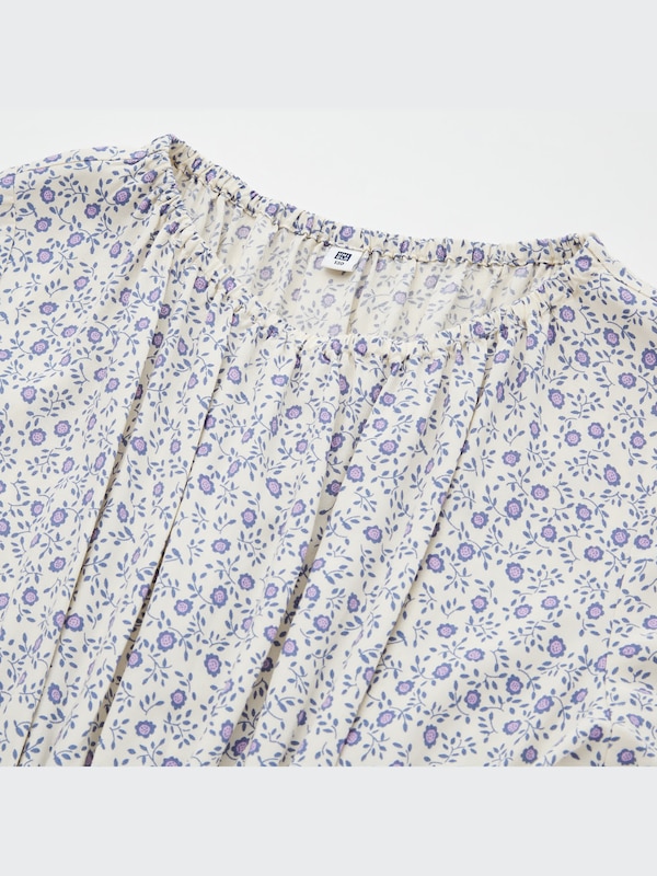Flower Print Short-Sleeve Dress
