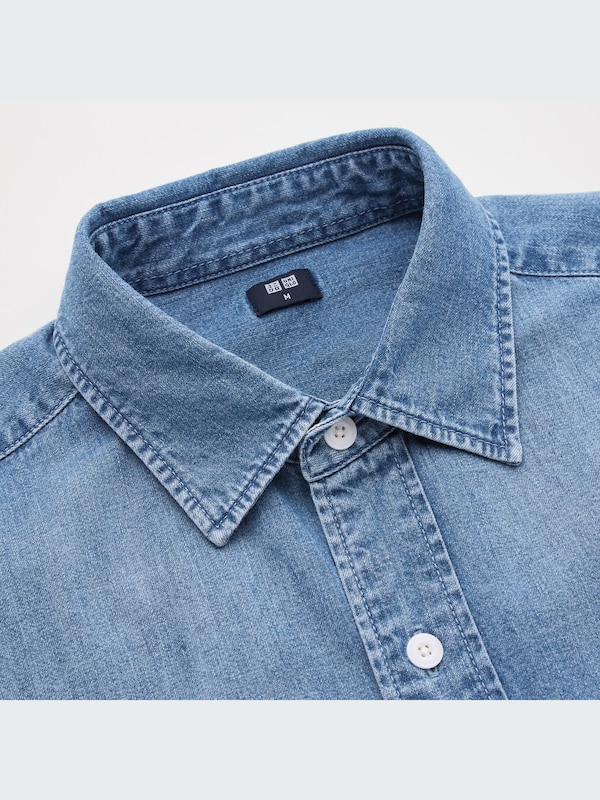 Denim Oversized Long-Sleeve Shirt