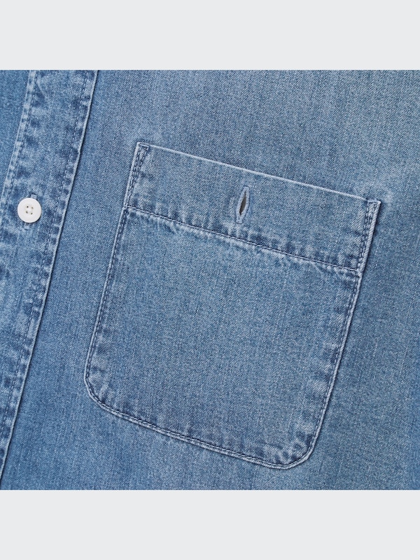Denim Oversized Long-Sleeve Shirt