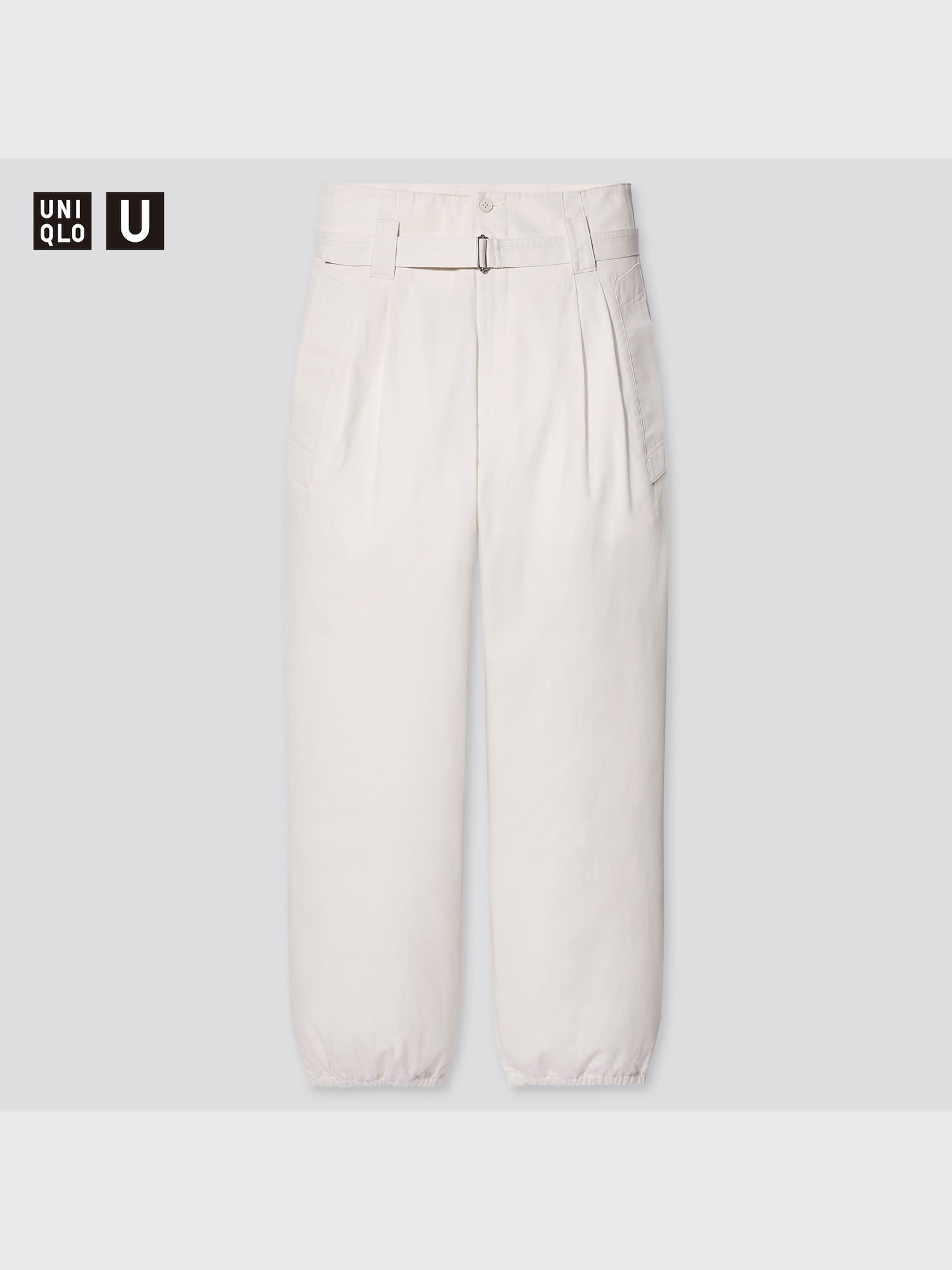 U Cotton Twill Belted Pants | UNIQLO US