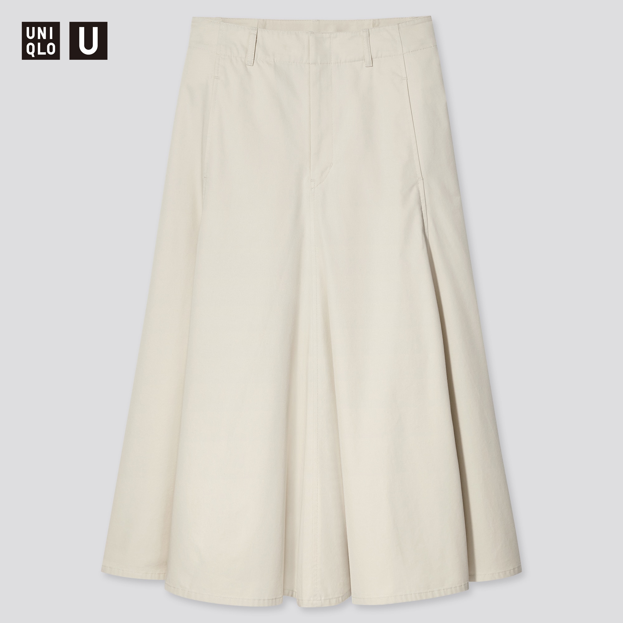 UNIQLO U Cotton twill flared skirt Womens Fashion Bottoms Skirts on  Carousell