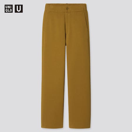 Women Uniqlo U Jersey Relaxed Fit Straight Leg Trousers