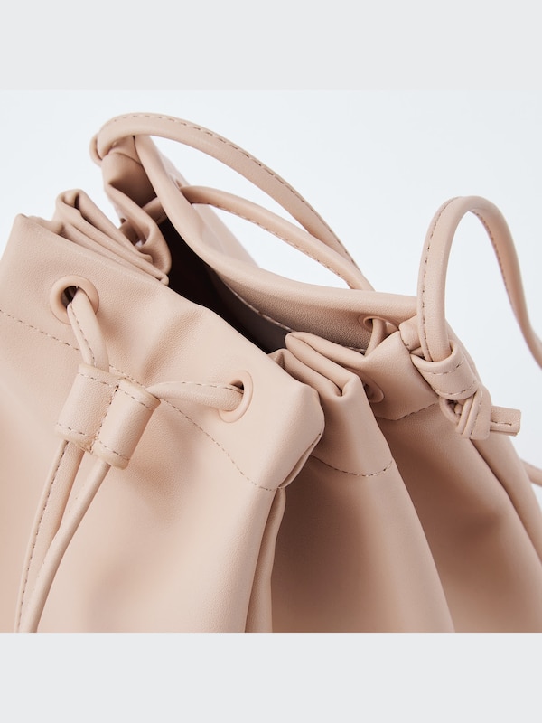 Faux Leather Drawstring Bag