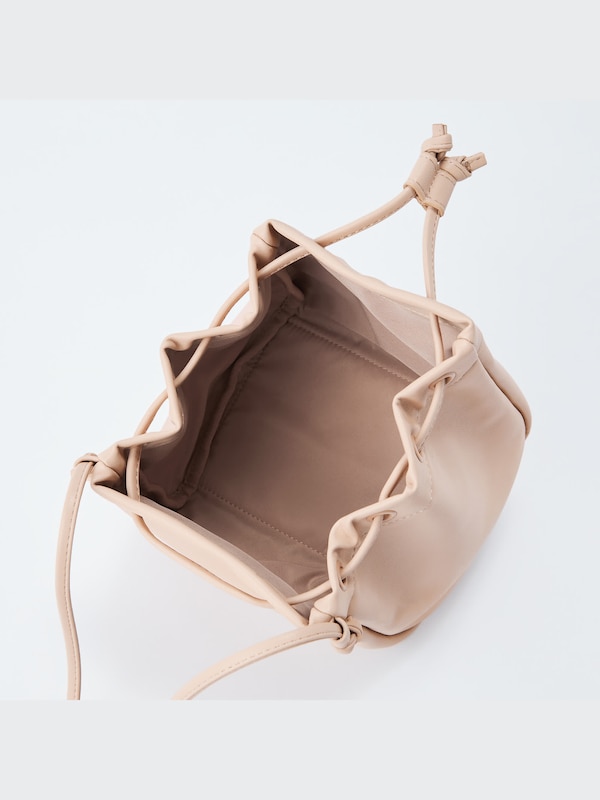 Faux Leather Drawstring Bag