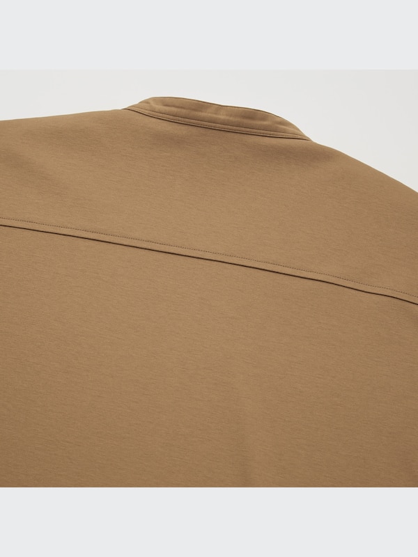 U Mercerized Cotton Belted Long-Sleeve Dress