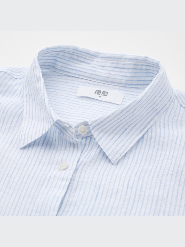 Premium Linen Striped Long-Sleeve Shirt