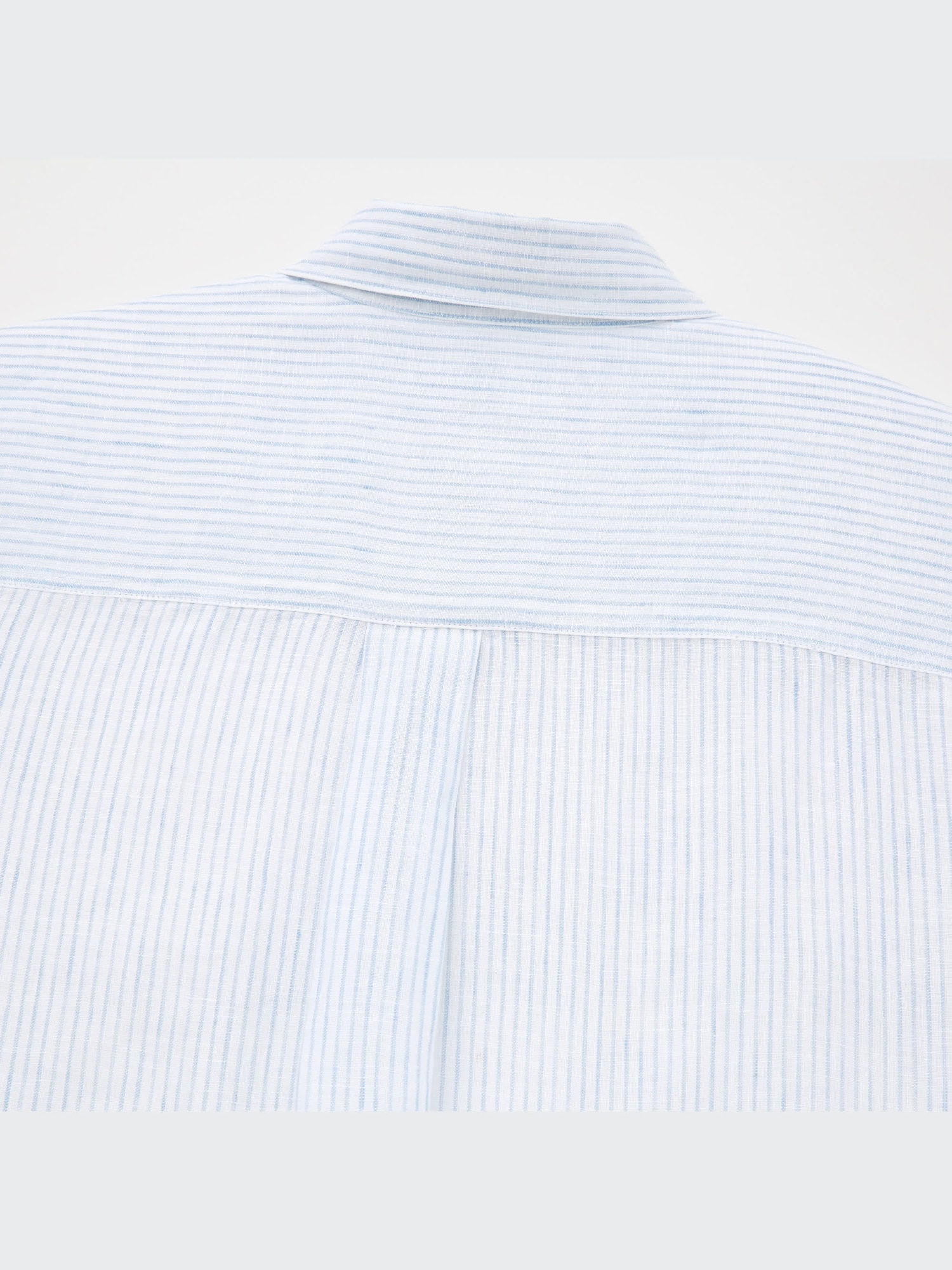 【YOURNUS】Cool Linen Stripe Long Sleeve Buy Blue Signature 100% Linen Stripe Long Sleeve Shirt from