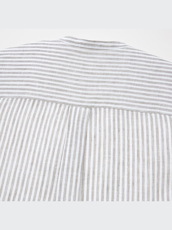 Premium Linen Skipper Collar 3/4-Sleeve Shirt