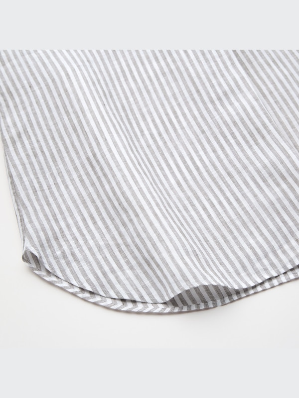 Premium Linen Skipper Collar 3/4-Sleeve Shirt