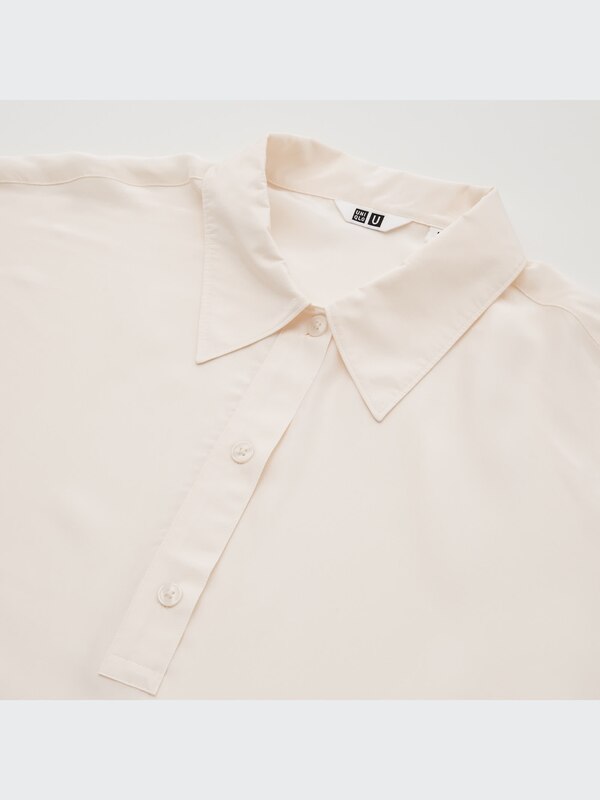 U Shiny Rayon Short-Sleeve Polo Tunic