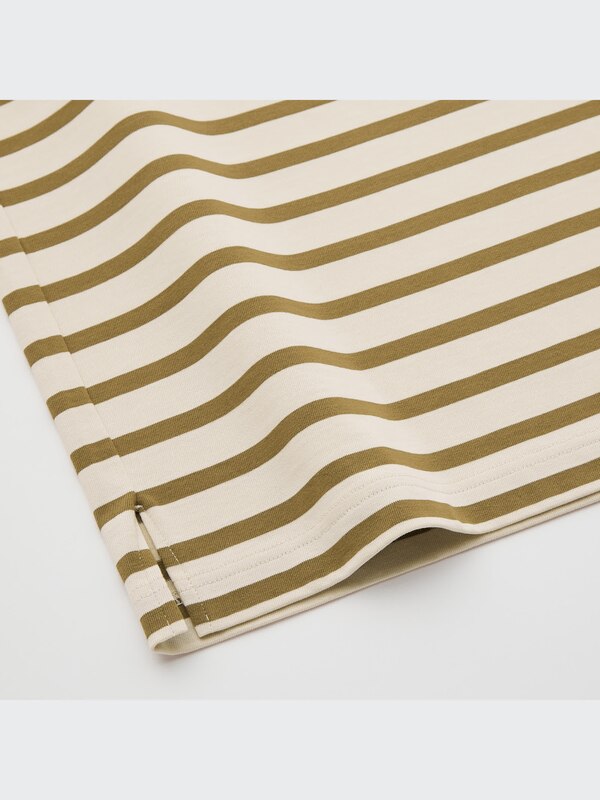 U Striped Boat Neck Short-Sleeve T-Shirt