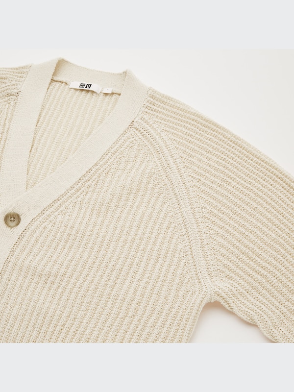 U Raglan V-Neck Long-Sleeve Cardigan