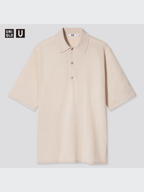 U Fine-Gauge Knitted Short-Sleeve Polo Shirt