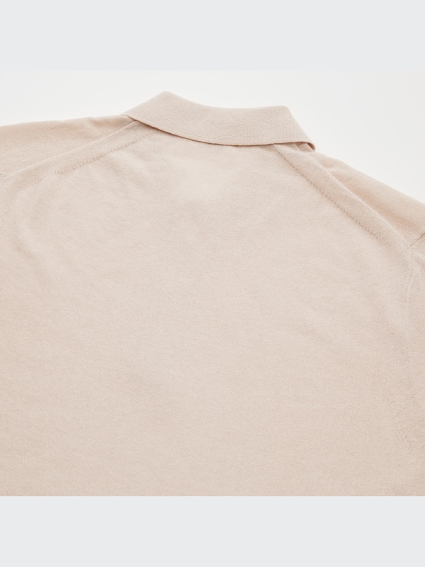 U Fine-Gauge Knitted Short-Sleeve Polo Shirt