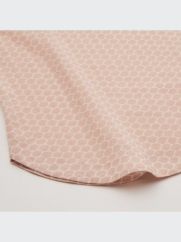 Sheer Cotton Printed 3/4-Sleeve Blouse (Hana Tajima)