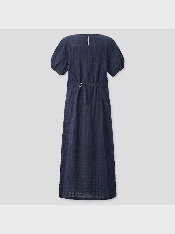 Cotton Dobby Short-Sleeve Long Dress (Hana Tajima)