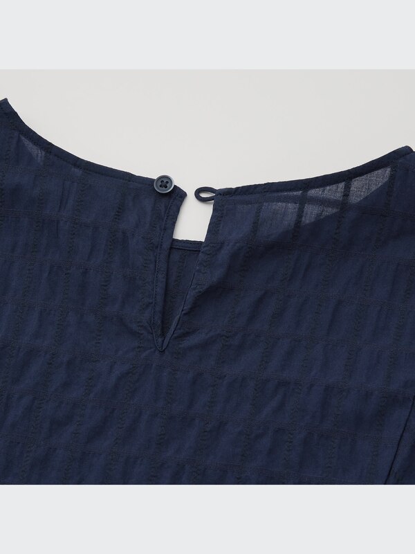 Cotton Dobby Short-Sleeve Long Dress (Hana Tajima)