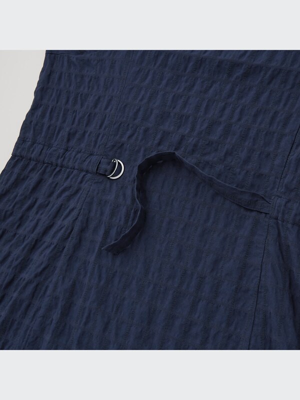 Cotton Dobby Short-Sleeve Long Dress (Hana Tajima)