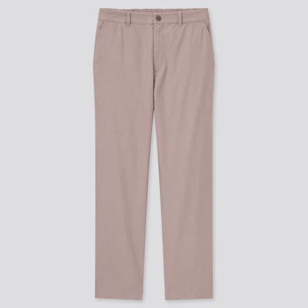 Linen Cotton Blend Tapered Fit Trousers