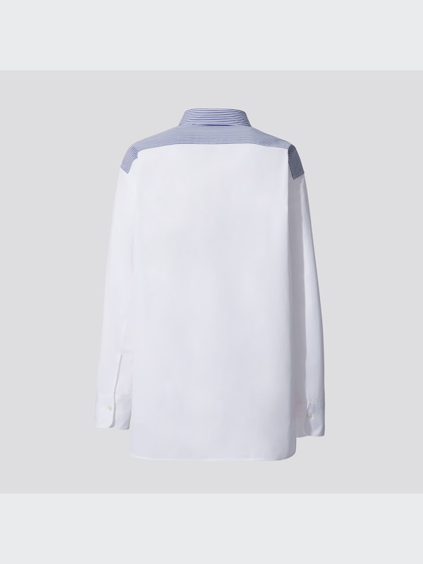 +J Supima® Cotton Striped Oversized Long-Sleeve Shirt