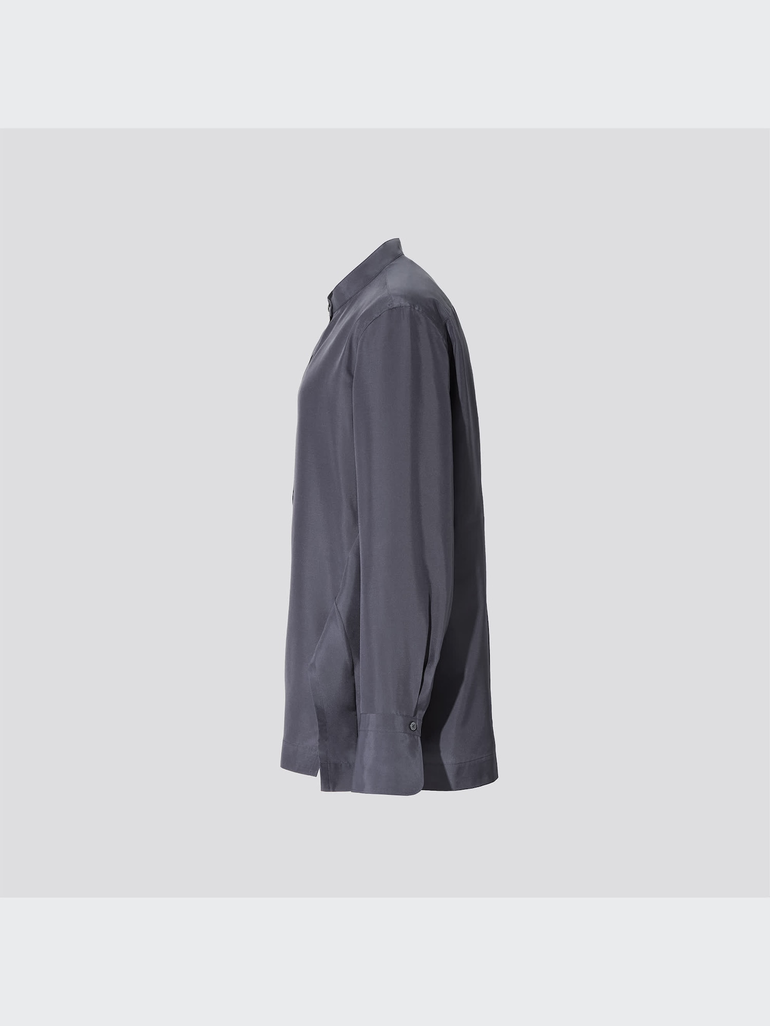 J Silk Stand Collar Long-Sleeve Shirt | UNIQLO US