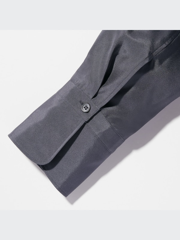 +J Silk Stand Collar Long-Sleeve Shirt