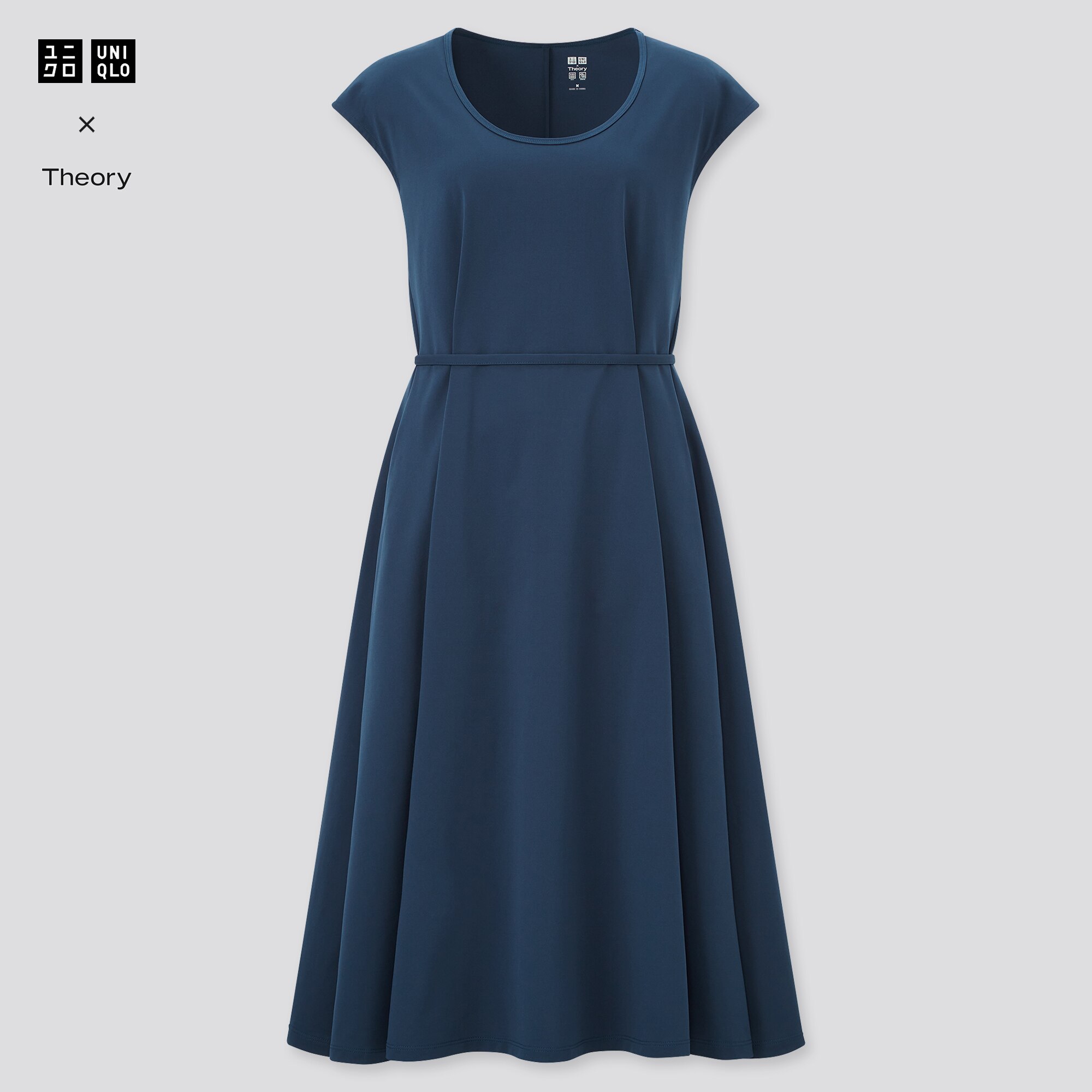 WOMEN ULTRA STRETCH A-LINE SHORT-SLEEVE DRESS (THEORY)