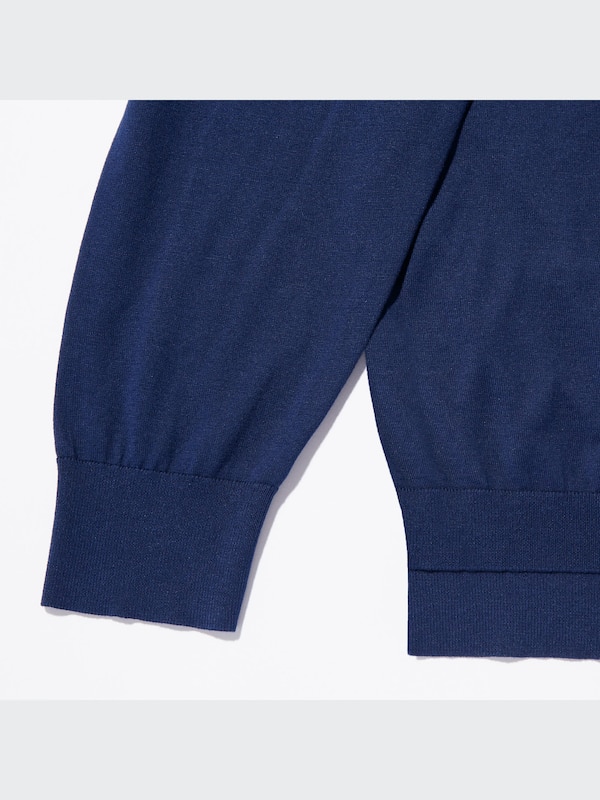 +J Silk-Cotton V-Neck Long-Sleeve Cardigan