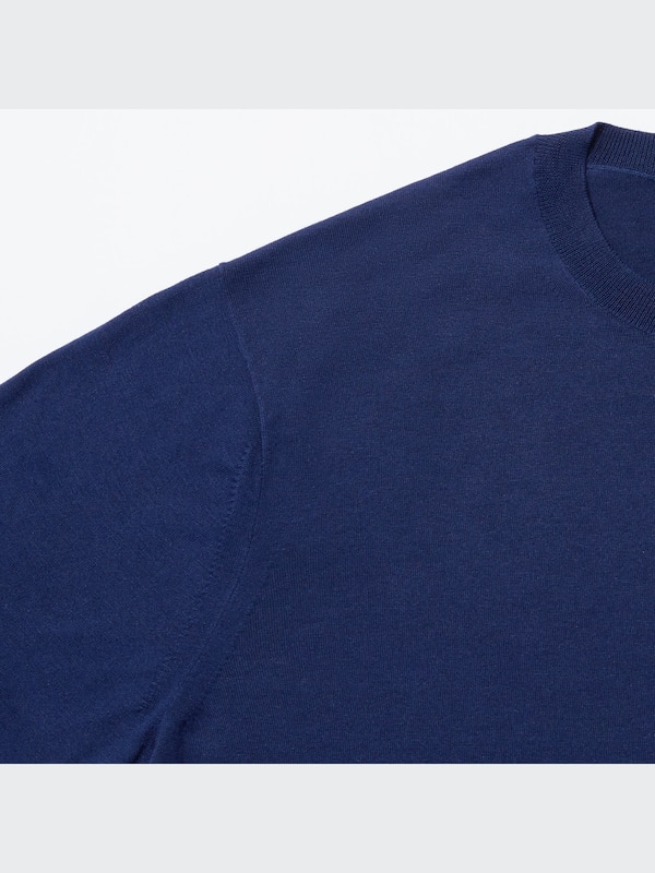 +J Silk-Cotton Crew Neck Long-Sleeve Sweater