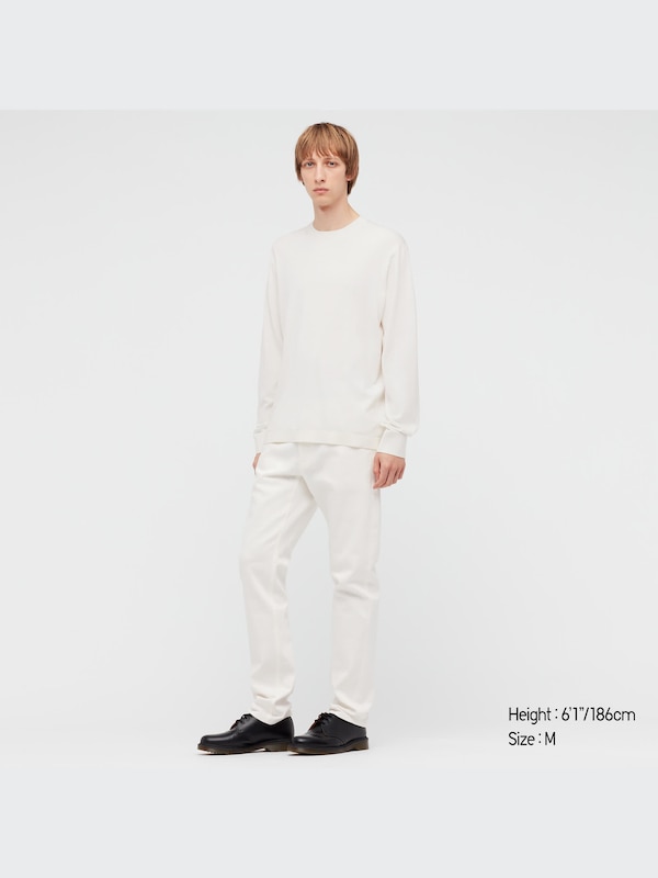 +J Silk-Cotton Crew Neck Long-Sleeve Sweater