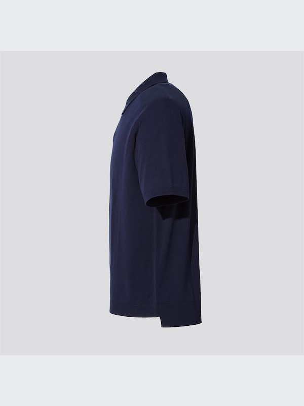 +J Silk-Cotton Knitted Short-Sleeve Polo Shirt