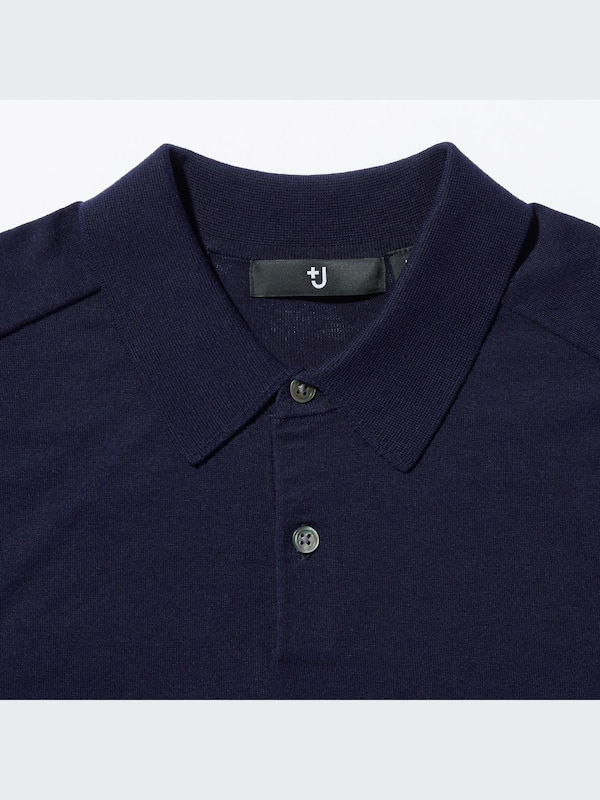 +J Silk-Cotton Knitted Short-Sleeve Polo Shirt