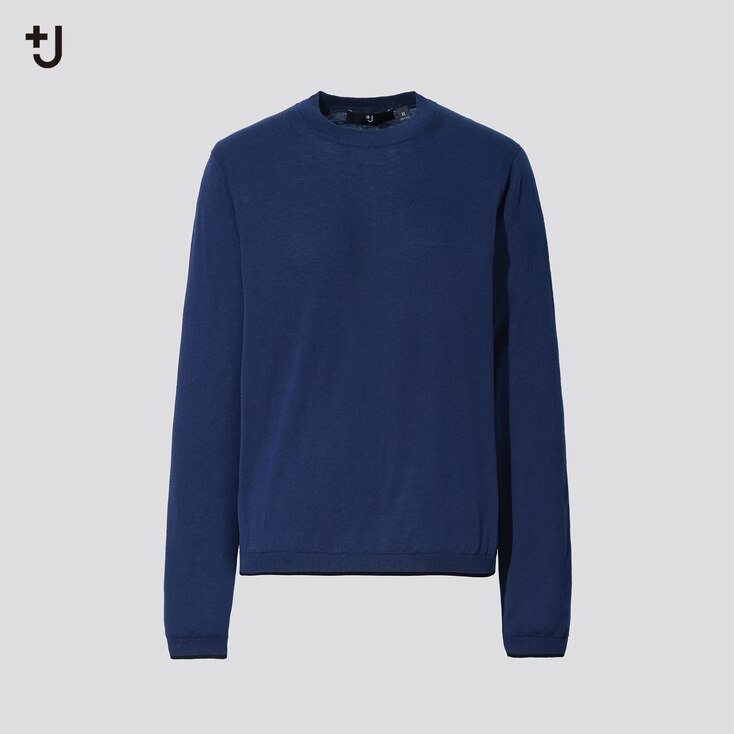 Women J Silk Cotton Blend Crew Neck Jumper Uniqlo