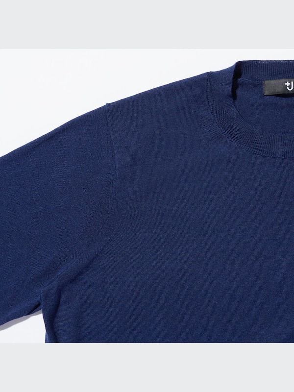 +J Silk-Cotton Crew Neck Long-Sleeve Sweater